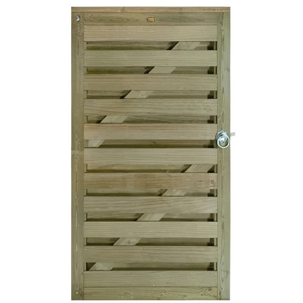 Horizontal Hit and Miss Gate w/ Fitted Galvanised Hinges and Ring Latch 1.775m x 1m - Jacksons Fencing