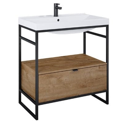 Indus Freestanding Vanity Frame with Basin and 1 Drawer - All Sizes - Aqua