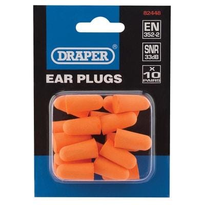 Ear Plugs (Pack of 10 Pairs) - Draper Tools and Workwear