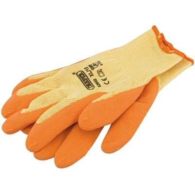 Orange Heavy Duty Latex Coated Work Gloves - Extra Large - Draper Tools and Workwear