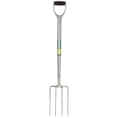 Draper Extra Long Stainless Steel Garden Fork with Soft Grip - Draper