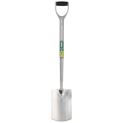 Draper Extra Long Stainless Steel Garden Spade with Soft Grip - Draper