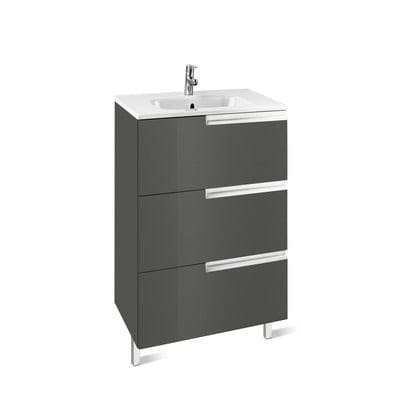 Victoria-N Unik 3 Drawer Vanity Unit With 600mm Basin - (All Colours) - Roca