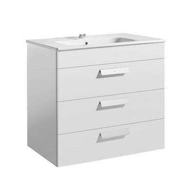 Debba Unik 3 Drawer Wall Hung 800mm Bathroom Vanity Unit - White - Roca