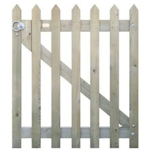 Load image into Gallery viewer, Pointed Pale Palisade Gate (Right Hand Hanging) Inc Posts and Fittings - 0.95m x 1m - Jacksons Fencing
