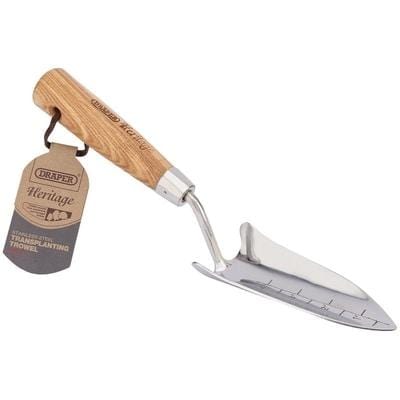 Draper Heritage Stainless Steel Transplanting Trowel with Ash Handle - Draper Hand Tools