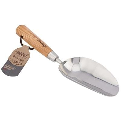 Draper Heritage Stainless Steel Hand Potting Scoop with Ash Handle - Draper Hand Tools