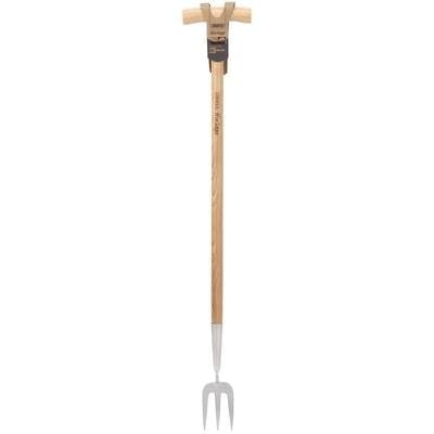 Draper Heritage Stainless Steel Fork with Ash Long Handle - Draper Hand Tools