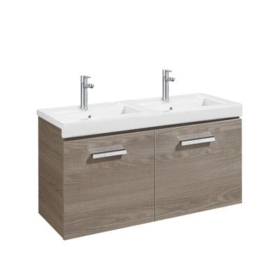 Prisma Ceramic Wall Hung 1200mm Double Basin - 2 Tap Hole - Roca
