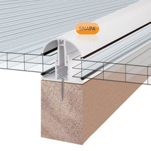 Load image into Gallery viewer, Snapa White Lean-to Bar with Endcap (10, 16, 25, 32, 35mm) - All Sizes - Clear Amber Roofing
