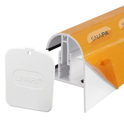 Snapa White Gable Bar with Endacap (10, 16, 25, 32, & 35mm) - All Sizes - Clear Amber Roofing