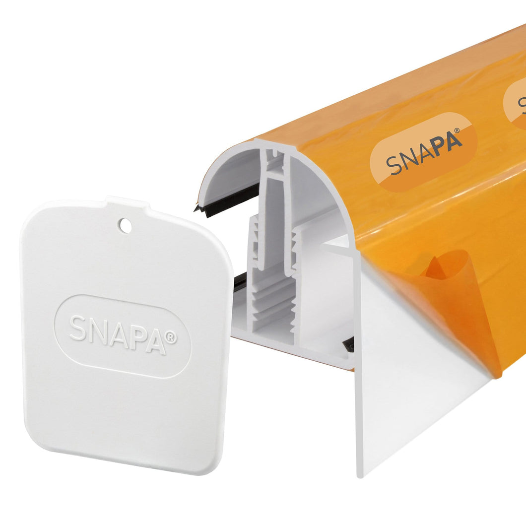 Snapa White Gable Bar with Endacap (10, 16, 25, 32, & 35mm) - All Sizes - Clear Amber Roofing
