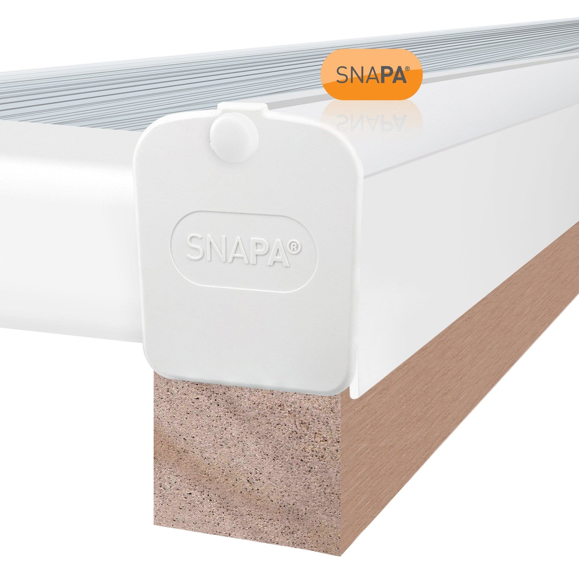Snapa White Gable Bar with Endacap (10, 16, 25, 32, & 35mm) - All Sizes - Clear Amber Roofing