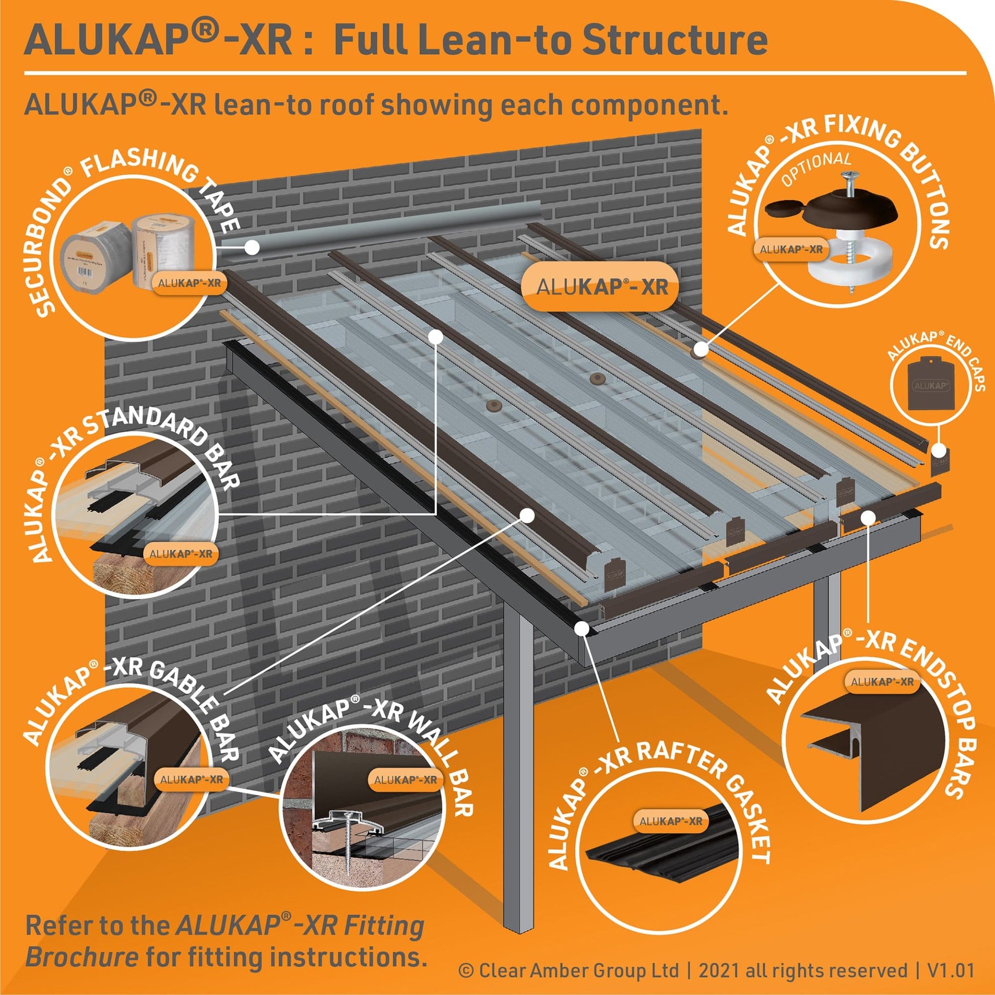Alukap-XR 6.4mm End Stop Bar 4.8m - All Colours - Clear Amber Roofing