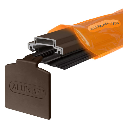 Alukap-XR 45mm Aluminium Bar with 45mm Slot Fit Rafter Gasket and End Cap - All Lengths - Clear Amber Roofing