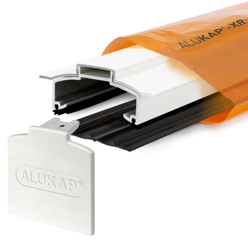 Alukap-XR Aluminium Hip Bar with 55mm Slot Fit Rafter Gasket and End Cap - All Lengths - Clear Amber Roofing