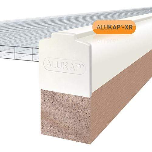 Alukap-XR 60mm Aluminium Gable Bar 3m No Rafter Gasket White and End Cap - Clear Amber Roofing