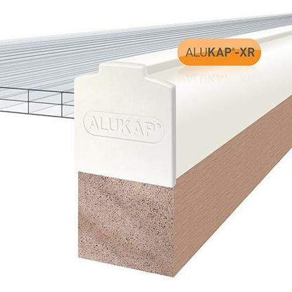 Alukap-XR 60mm Aluminium Gable Bar 3m No Rafter Gasket White and End Cap - Clear Amber Roofing