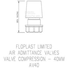 Load image into Gallery viewer, Air Admittance Valve for Universal Waste Pipe - All Sizes - Floplast Drainage
