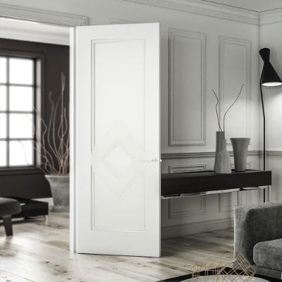 Ascot White Primed Internal Door - All Sizes - Deanta