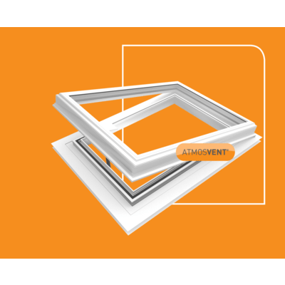 Atmosvent 24mm Aluminium Powder Coated with Brass Opener 600mm x 600mm  - Clear Amber