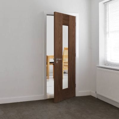 Axis Walnut Pre Finished Glazed Internal Door - All Sizes - JB Kind