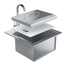 Load image into Gallery viewer, Sunstone Premium Water Sink with Faucet / Soap Dispenser / Grid Base - Sunstone Outdoor Kitchens
