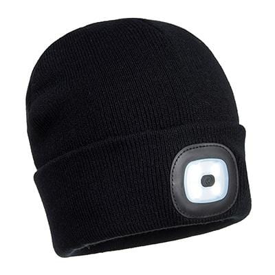 Rechargeable Twin LED Beanie - All Colours - Portwest Tools and Workwear