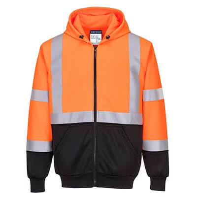 Hi-Vis Two-Tone Zipped Hoodie - All Sizes - Portwest Tools and Workwear