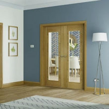 Load image into Gallery viewer, Palermo Internal Oak Rebated Door Pair with Clear Glass - All Sizes
