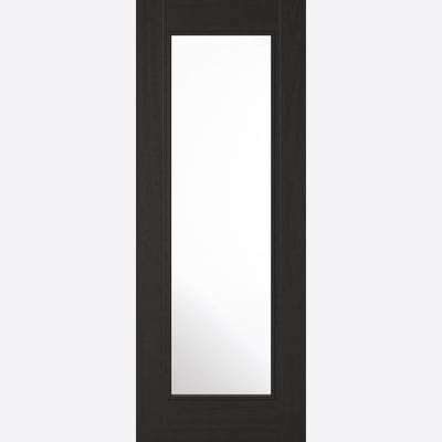 Deiz Charcoal Black Pre-Finished 1 Glazed Clear Light Panel Interior Door - All Sizes - LPD Doors Doors