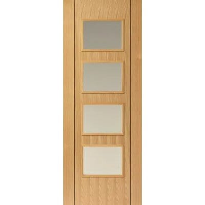Blenheim Oak Pre-Finished Glazed Internal Fire Door FD30 - All Sizes - JB Kind