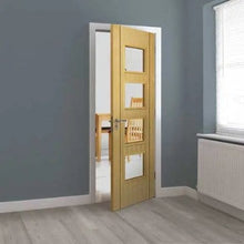 Load image into Gallery viewer, Blenheim Oak Pre-Finished Glazed Internal Door - All Sizes - JB Kind
