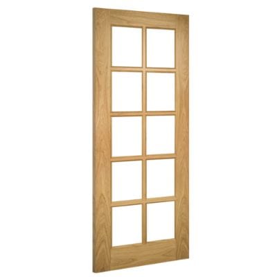 Bristol Unfinished Oak Bevelled Glaze Internal Door - All Sizes - Deanta