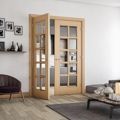 Bristol Unfinished Oak Bevelled Glaze Internal Door - All Sizes - Deanta