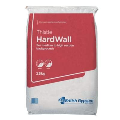British Gypsum Thistle Hardwall Plaster 25Kg Bag - British Gypsum Building Materials
