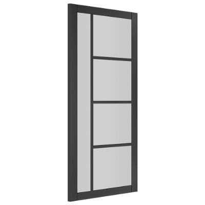 Brixton Black Prefinished Glazed Internal Door - All Sizes - Deanta