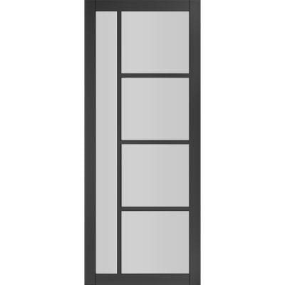 Brixton Black Prefinished Glazed Internal Door - All Sizes - Deanta