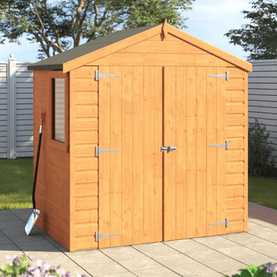 Bute Shiplap 4ft x 6ft Double Door Apex Shed w/ Window - Shire