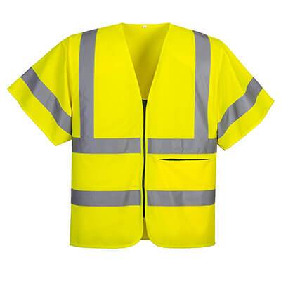 Half Sleeve Hi-Vis Zip Vest - All Sizes - Portwest Tools and Workwear