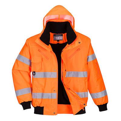 Hi Vis 3 in 1 Bomber Jacket - All Sizes - Portwest Tools and Workwear