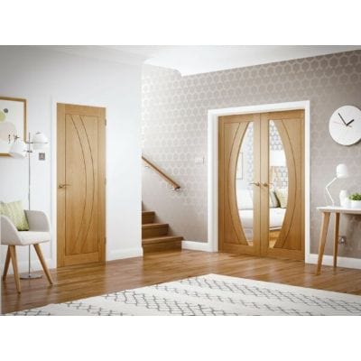 Salerno Internal Oak Door with Clear Glass - All Sizes - XL Joinery