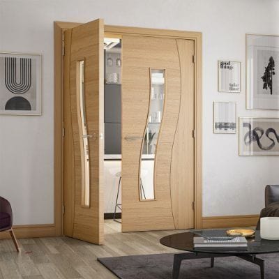 Cadiz Prefinished Oak Glazed Internal Door - All Sizes - Deanta