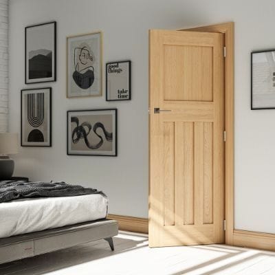 Cambridge Oak Unfinished Internal Fire Door FD30 - All Sizes - Deanta