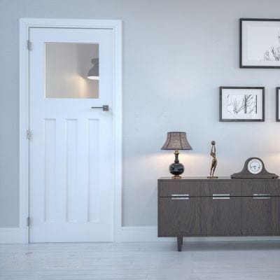 Cambridge White Primed Glazed Internal Door - All Sizes - Deanta