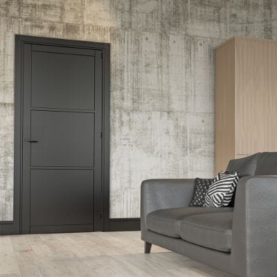 Camden Black Prefinished Internal Door - All Sizes - Deanta