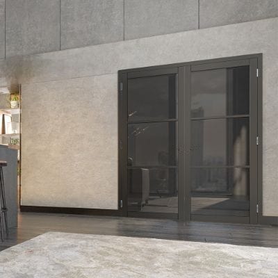 Camden Black Prefinished Tinted Glaze Internal Door - All Sizes - Deanta