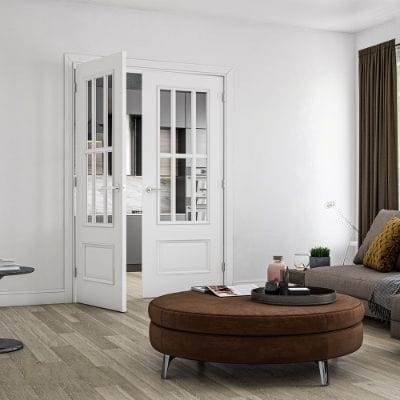 Canterbury White Primed Internal Bevelled Glazed Door - All Sizes - Deanta