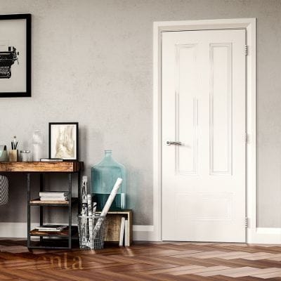 Canterbury White Primed Internal Fire Door FD30 - All Sizes - Deanta