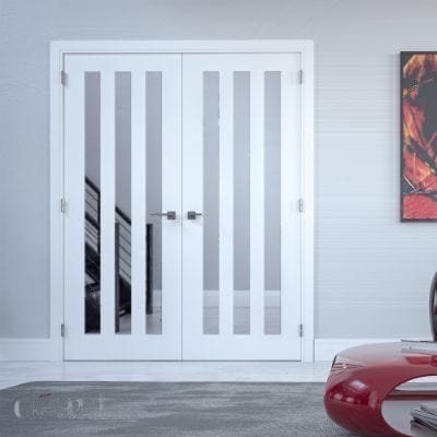 Chester White Primed Glazed Internal Door - All Sizes